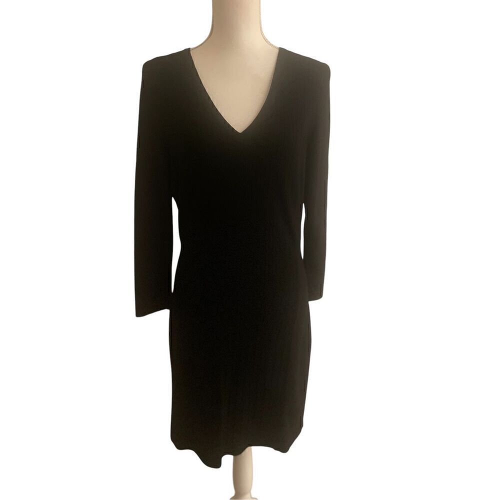 Rag & Bone Long Sleeve Knee Length Textured Knit Dress Black M